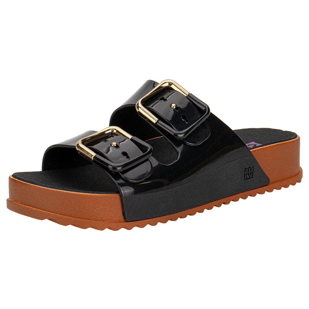 SANDÁLIA FEMININA CONFORTO PARTNER SOFT ZAXY 19333 Bege/Preto