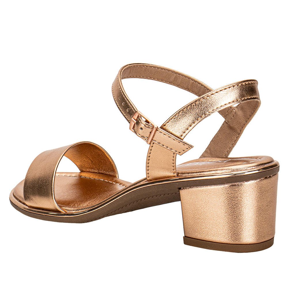 SANDÁLIA FEMININA SALTO GROSSO BEIRA RIO 8379203 Bronze 3