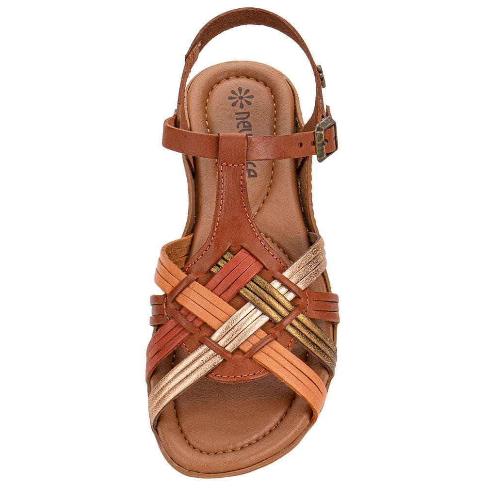 SANDÁLIA FEMININA FLAT NEW FACE 31402 Caramelo 5