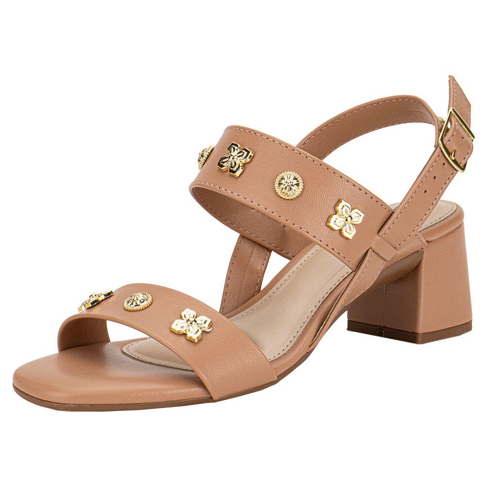 SANDÁLIA FEMININA SALTO GROSSO MOLECA 5496119 Salmão 1