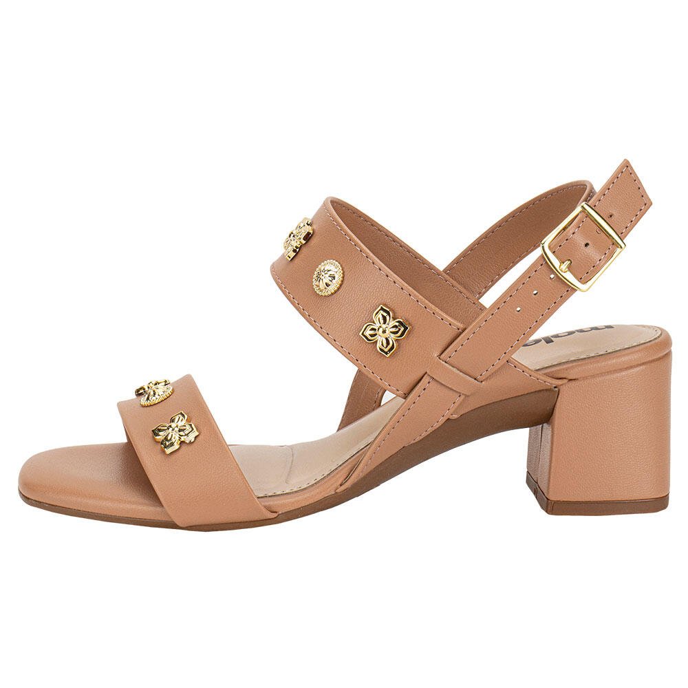 SANDÁLIA FEMININA SALTO GROSSO MOLECA 5496119 Salmão 2