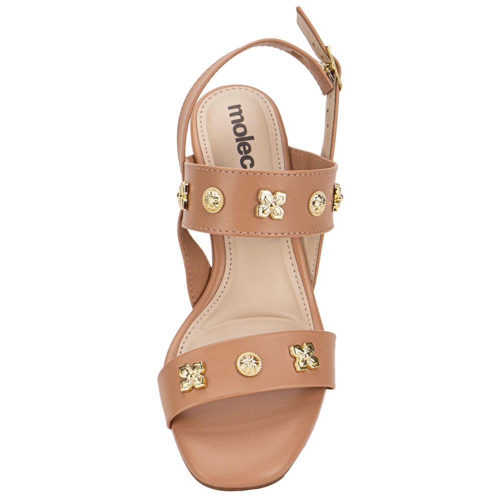 SANDÁLIA FEMININA SALTO GROSSO MOLECA 5496119 Salmão 5