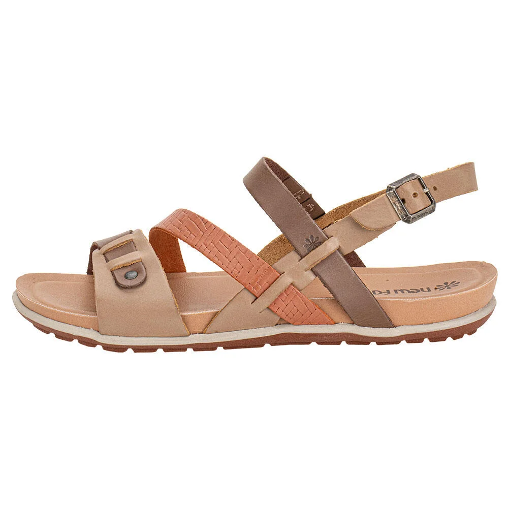 SANDÁLIA FEMININA SERENA FLAT NEW FACE 36783 Café/Bege 2