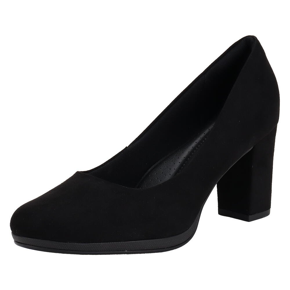 SAPATO FEMININO SALTO GROSSO PICCADILLY 130185 Preto/Nobuck
