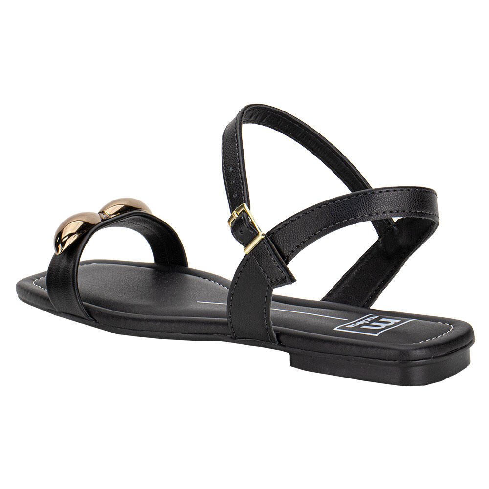 SANDÁLIA FEMININA FLAT MOLECA 5462143 Preto 3