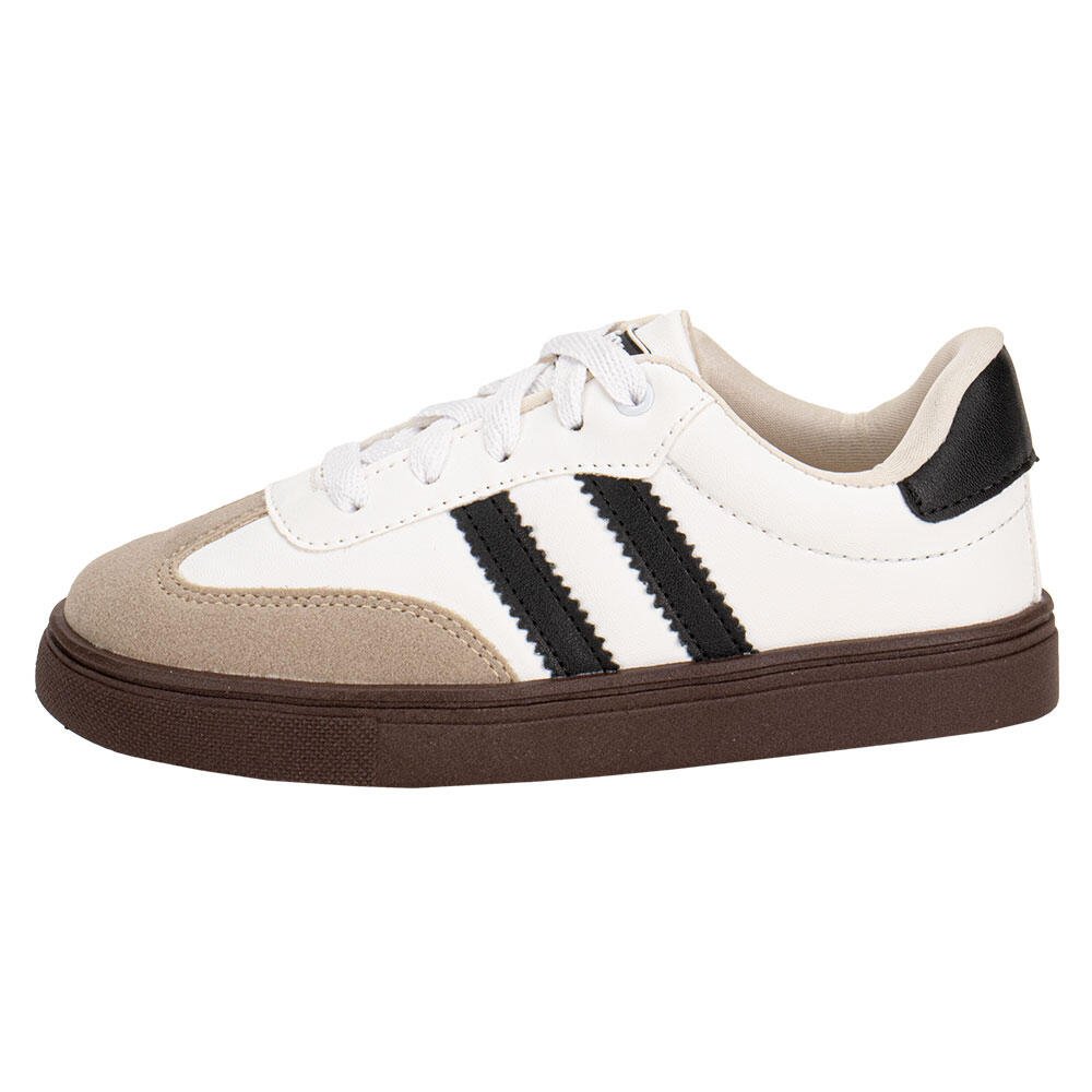 TÊNIS INFANTIL NILQI 2291 Branco/Preto/Bege 2