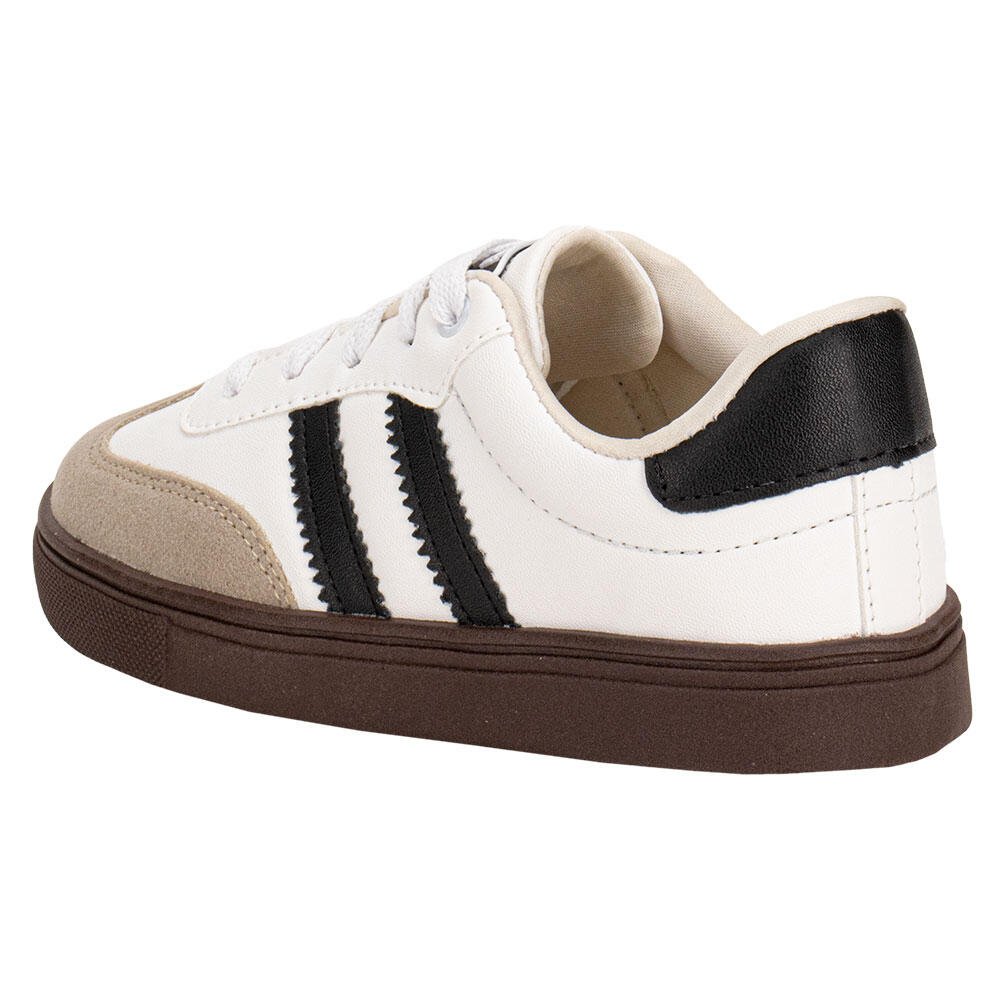 TÊNIS INFANTIL NILQI 2291 Branco/Preto/Bege 3