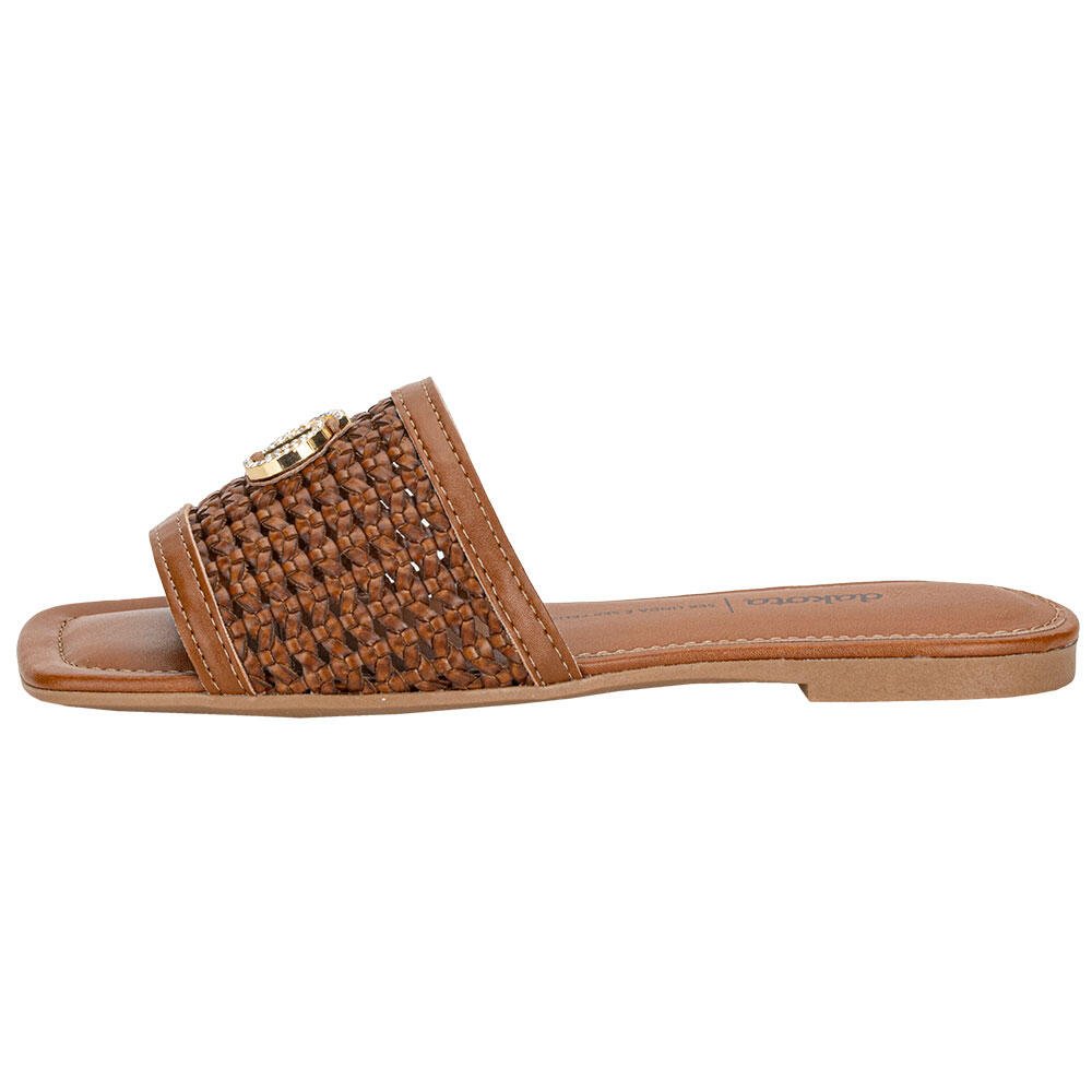 TAMANCO FEMININO FLAT DAKOTA Y9933 Caramelo 2
