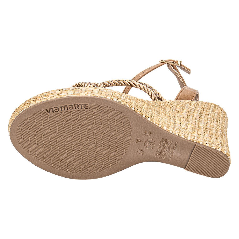 SANDÁLIA FEMININA ANABELA VIA MARTE 295001 Bege 4