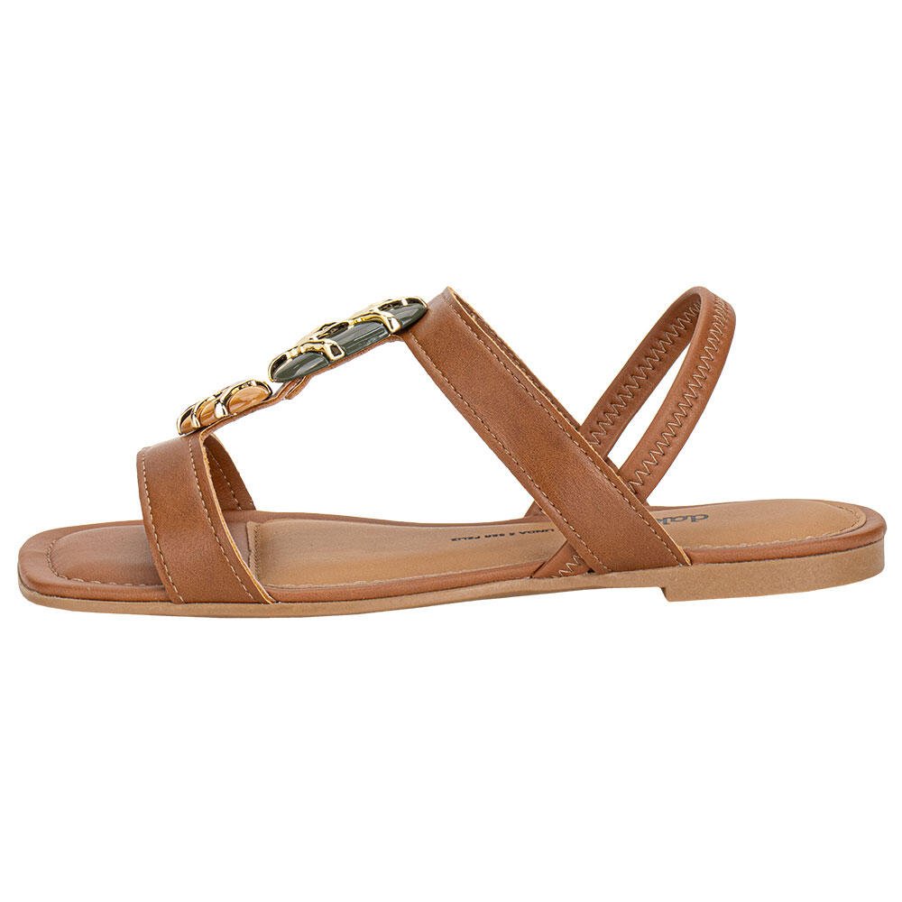 SANDÁLIA FEMININA FLAT DAKOTA Y9611 Caramelo 2