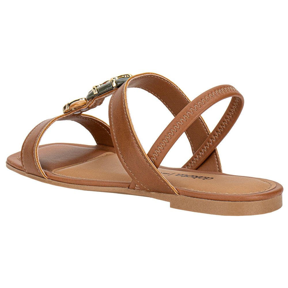 SANDÁLIA FEMININA FLAT DAKOTA Y9611 Caramelo 3
