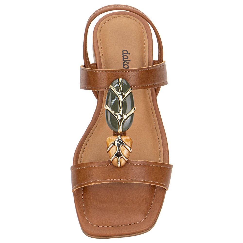 SANDÁLIA FEMININA FLAT DAKOTA Y9611 Caramelo 5