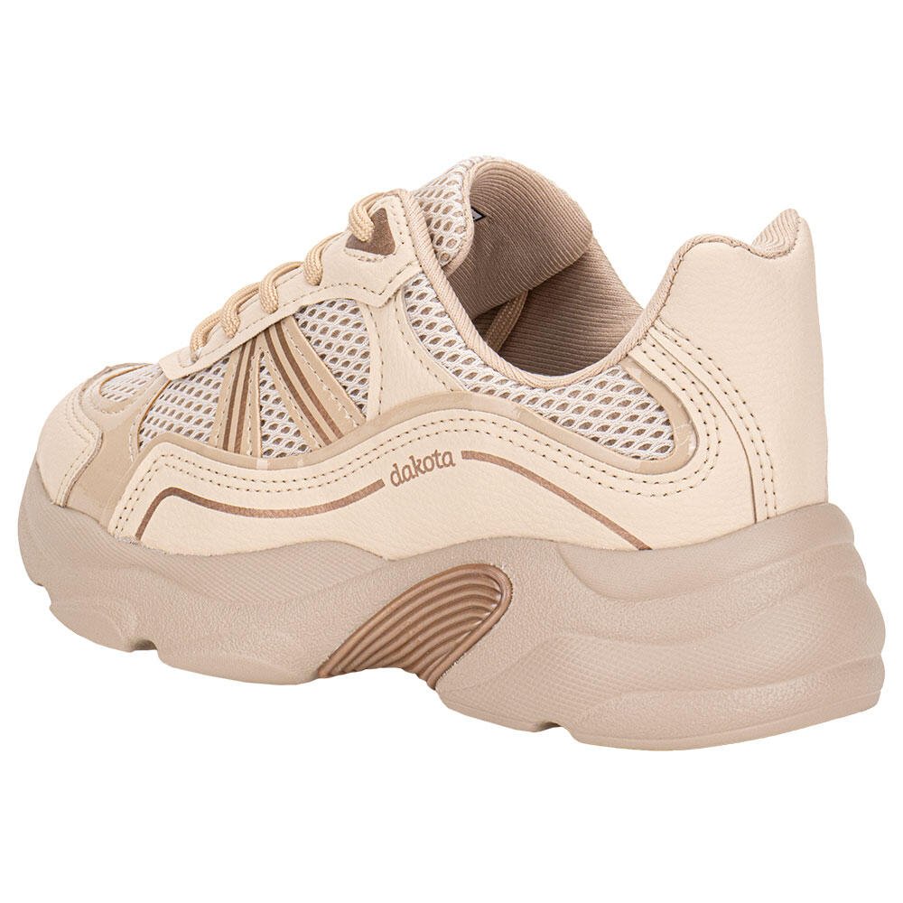TÊNIS FEMININO CHUNKY DAKOTA D0971 Bege 3