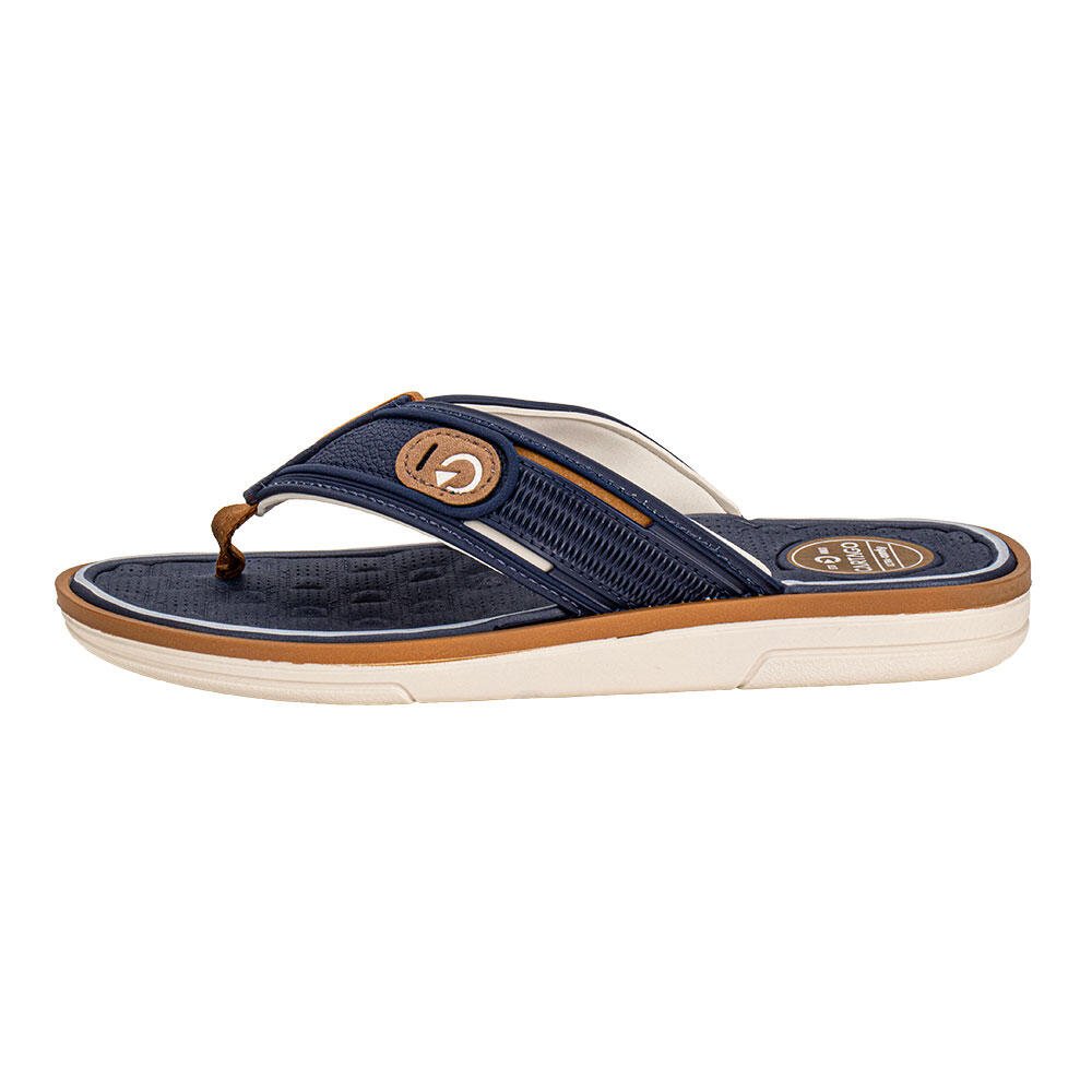 CHINELO MASCULINO LYON IV CARTAGO 12531 Bege/Azul 3