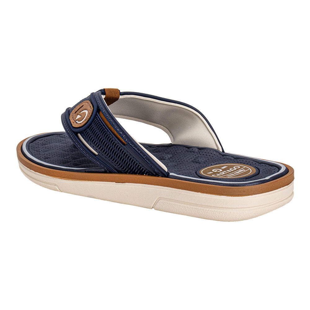 CHINELO MASCULINO LYON IV CARTAGO 12531 Bege/Azul 4