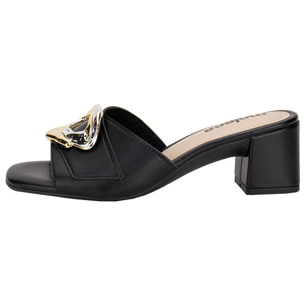 TAMANCO FEMININO SALTO GROSSO MOLECA 5496117 Preto 2