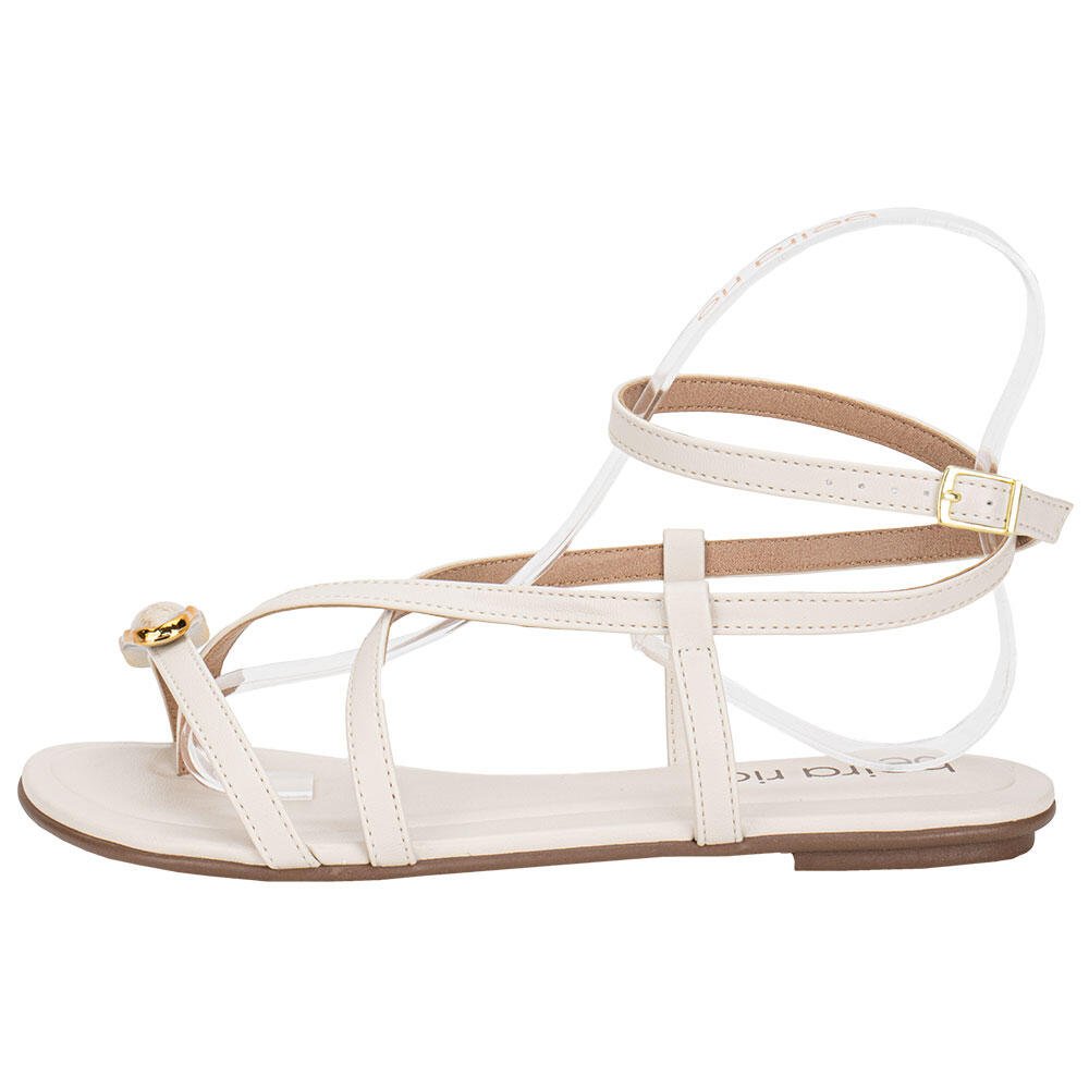 SANDÁLIA FEMININA FLAT BEIRA RIO 8367875 Marfim 2