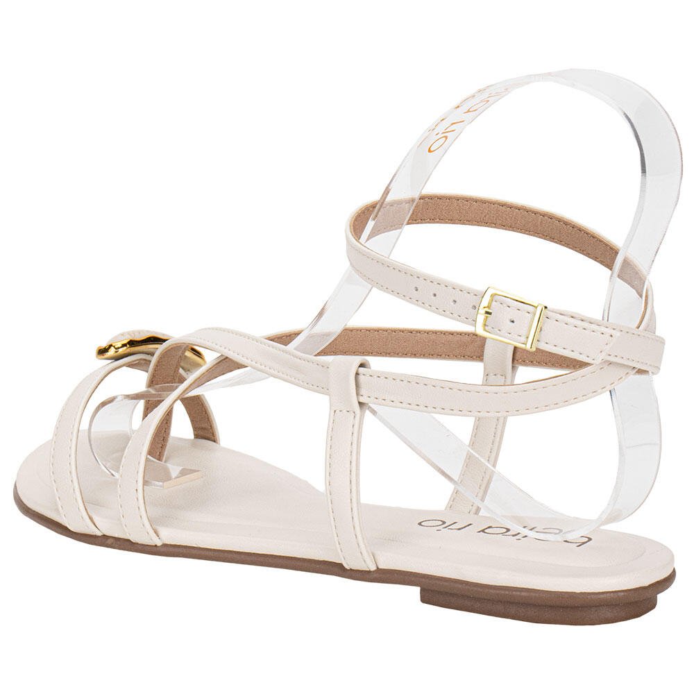 SANDÁLIA FEMININA FLAT BEIRA RIO 8367875 Marfim 3