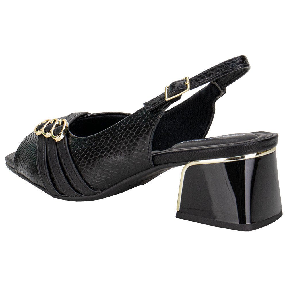 PEEP TOE FEMININA SALTO GROSSO PICCADILLY 543093 Preto 3