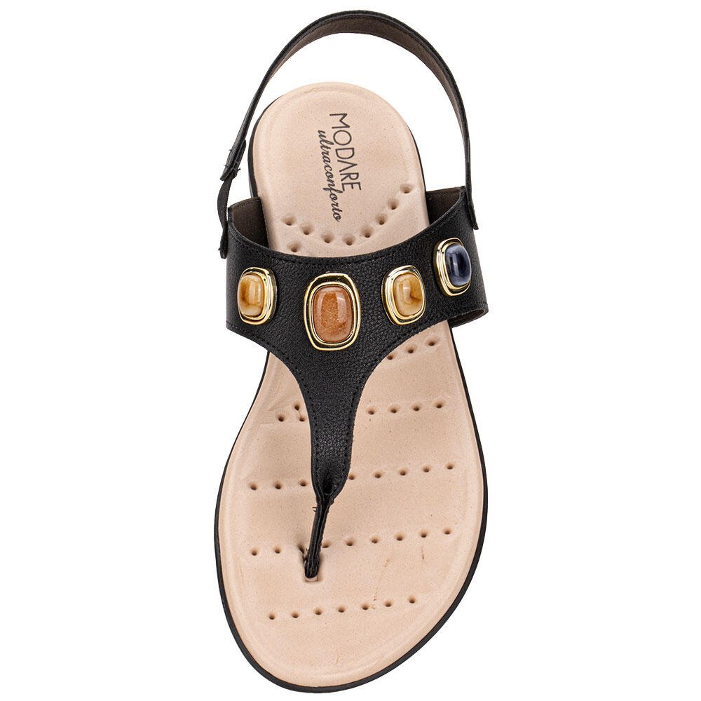 SANDÁLIA FEMININA FLAT MODARE 7053173 Preto 5
