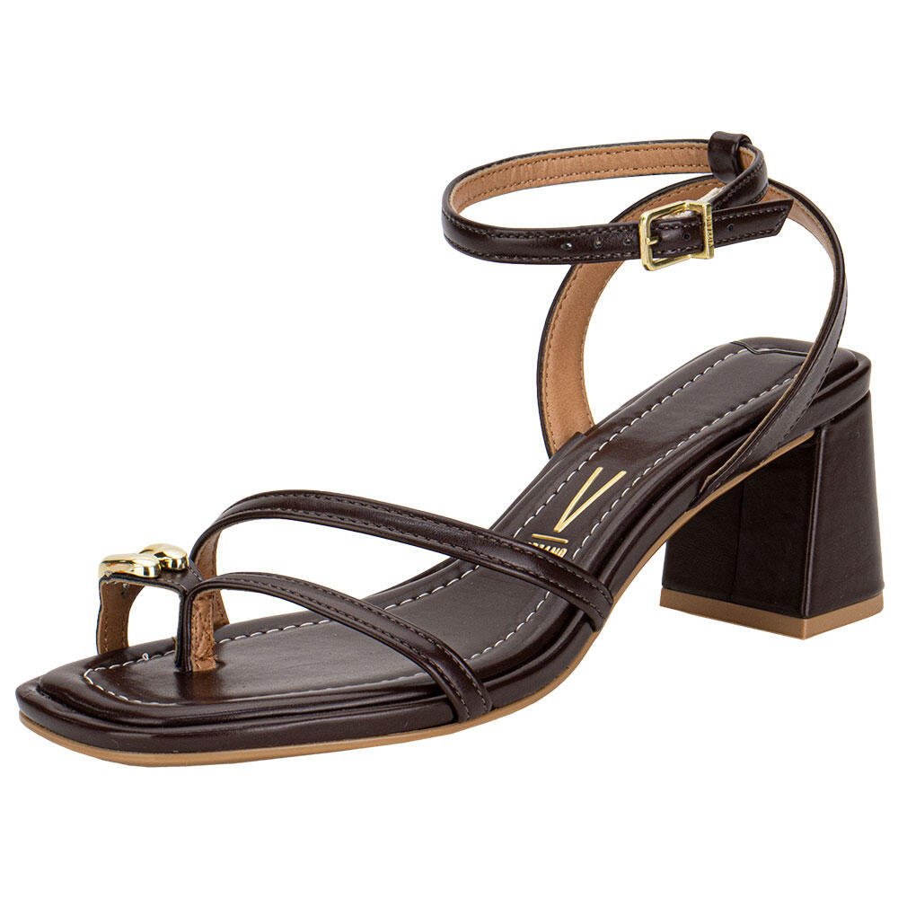 Sandália Casual de Salto Bloco Feminino Vizzano 6454.123 Pelica
