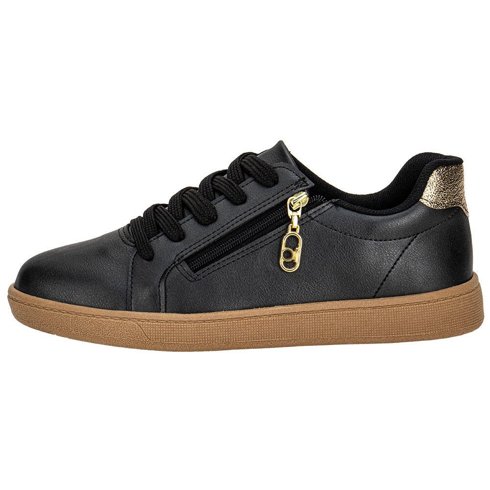 TÊNIS FEMININO CASUAL BEIRA RIO 4313109 Preto/Dourado 2