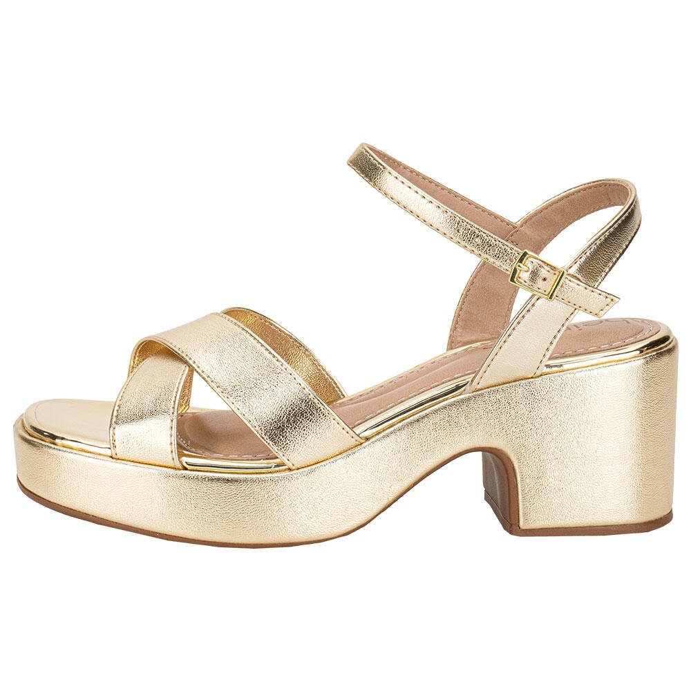 SANDÁLIA FEMININA MEIA PATA BEIRA RIO 8517106 Dourado 2