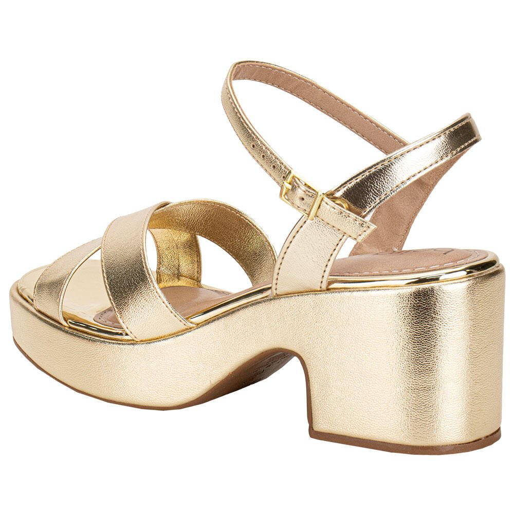 SANDÁLIA FEMININA MEIA PATA BEIRA RIO 8517106 Dourado 3