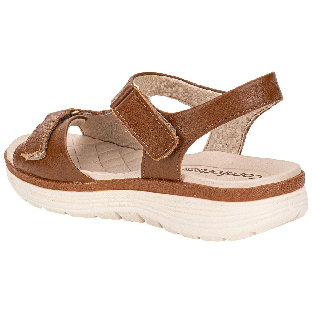 SANDÁLIA FEMININA FLAT COMFORTFLEX 2543404 Caramelo 3
