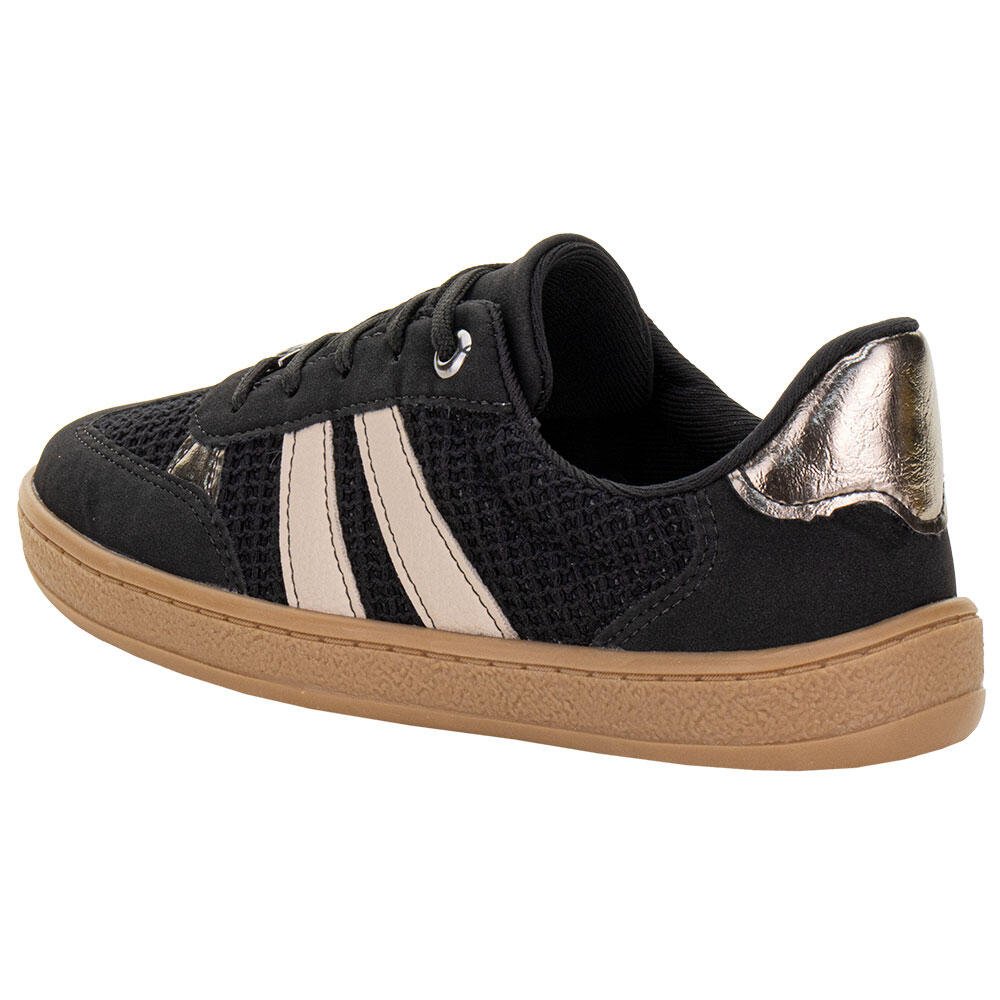 TÊNIS FEMININO CASUAL DAKOTA D0841 Preto/Bege 3