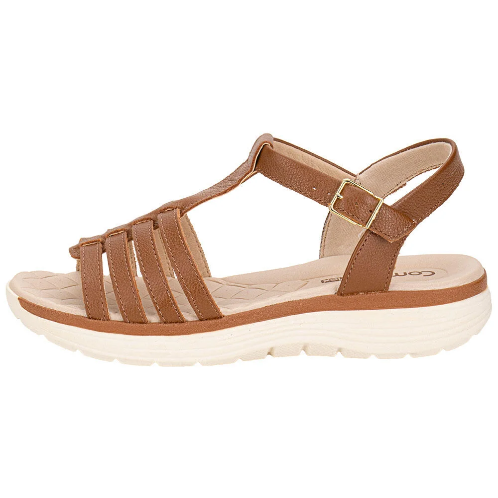 SANDÁLIA FEMININA FLAT COMFORTFLEX 2543402 Caramelo 2