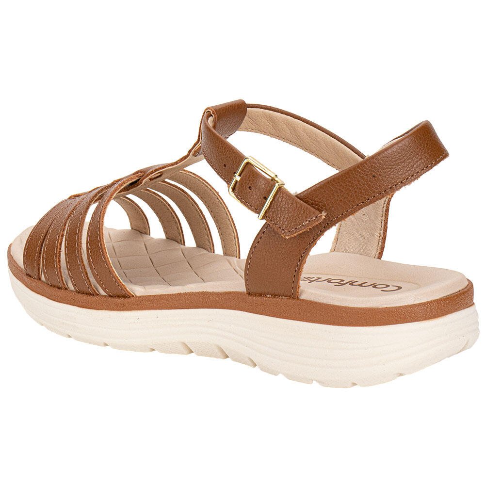 SANDÁLIA FEMININA FLAT COMFORTFLEX 2543402 Caramelo 3