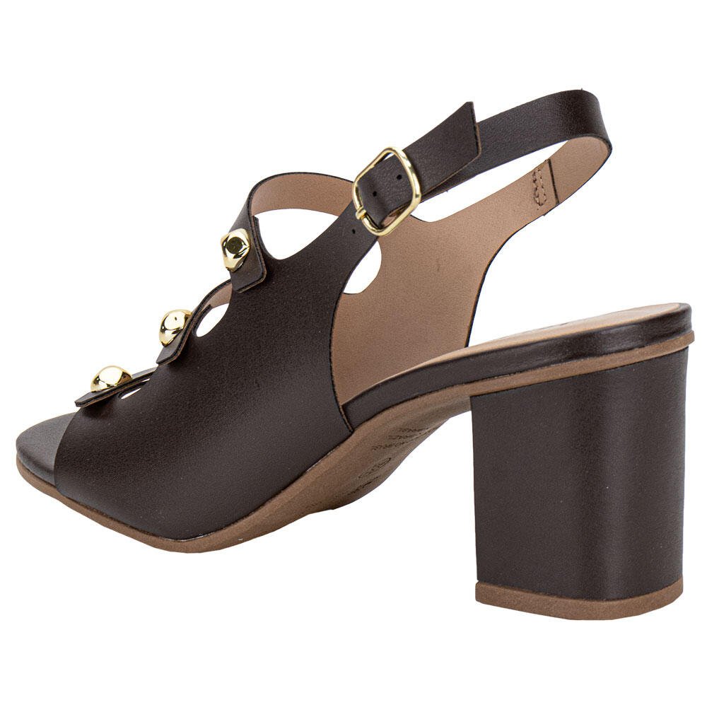 SANDÁLIA FEMININA SALTO GROSSO VIA SCARPA 176519119 Café 3