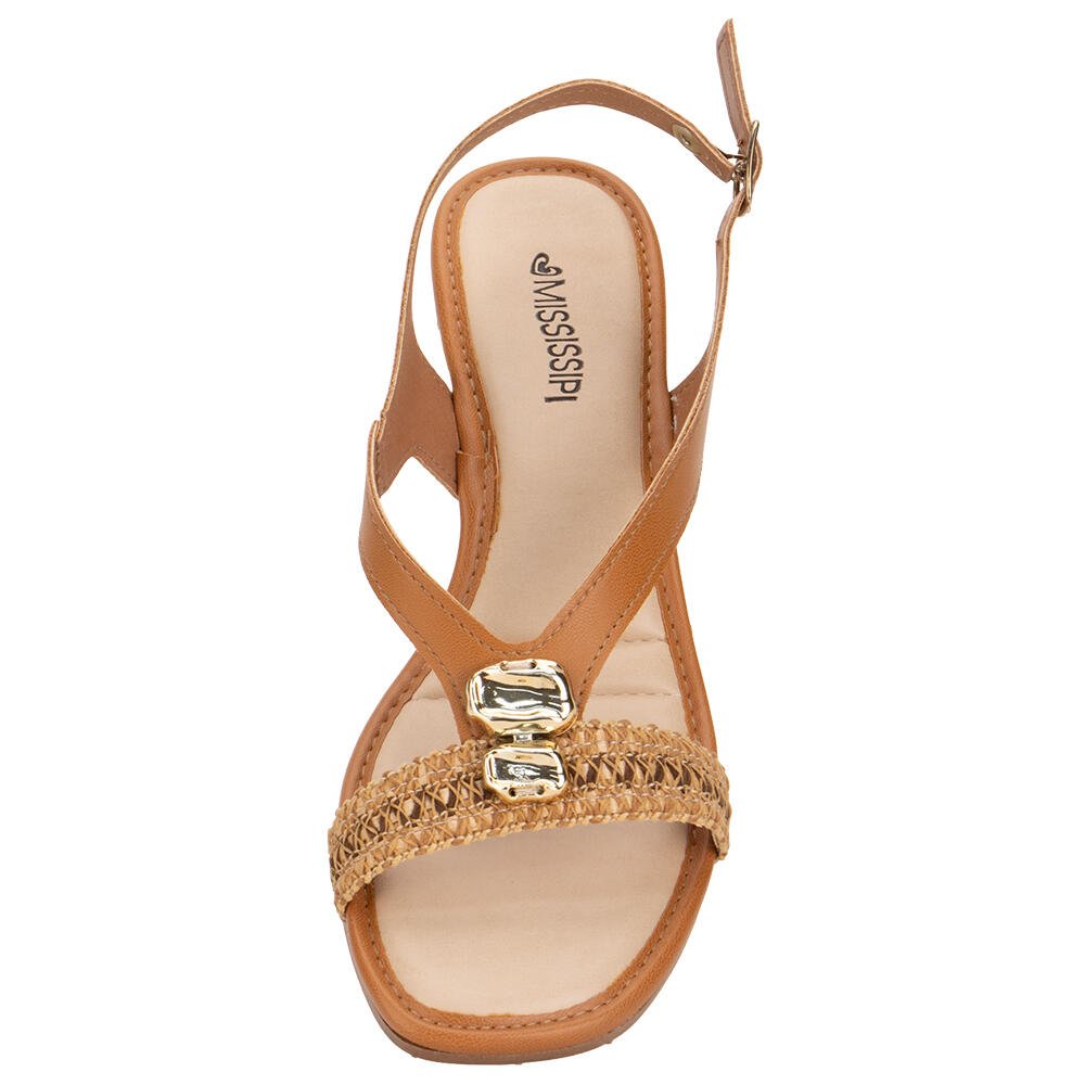 SANDÁLIA FEMININA SALTO GROSSO MISSISSIPI MF722 Caramelo