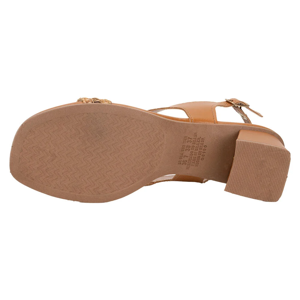 SANDÁLIA FEMININA SALTO GROSSO MISSISSIPI MF722 Caramelo 5
