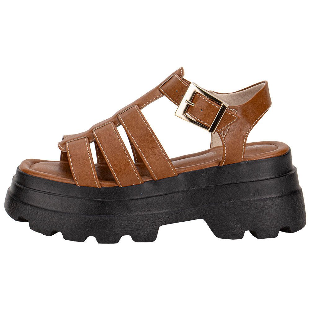 SANDÁLIA FEMININA SALTO GROSSO RAMARIM 2542203 Caramelo 2