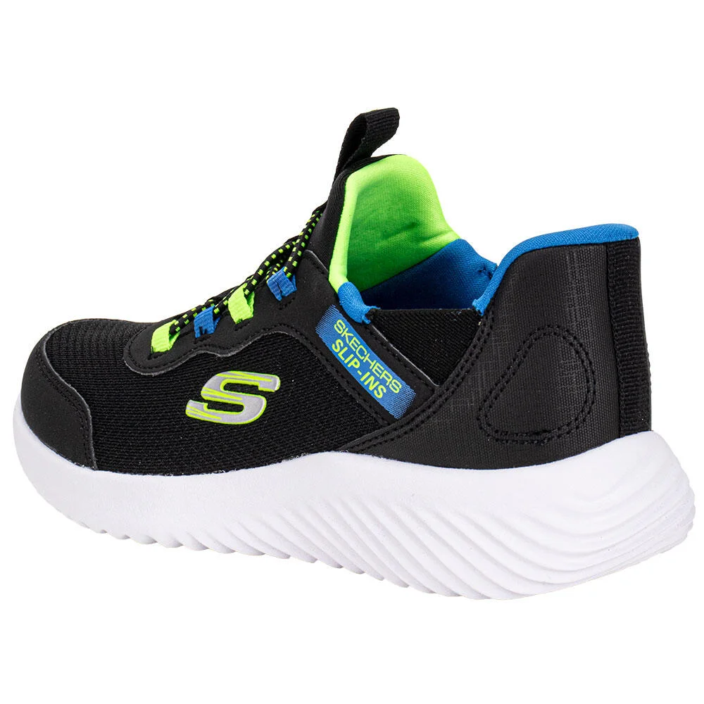 TÊNIS INFANTIL BOUNDER - BRISK-BURST SKECHERS 403822L Preto/Verde 3