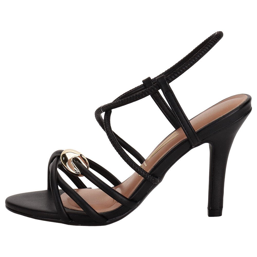 SANDÁLIA FEMININA SALTO FINO VIZZANO 62491014 Preto 2