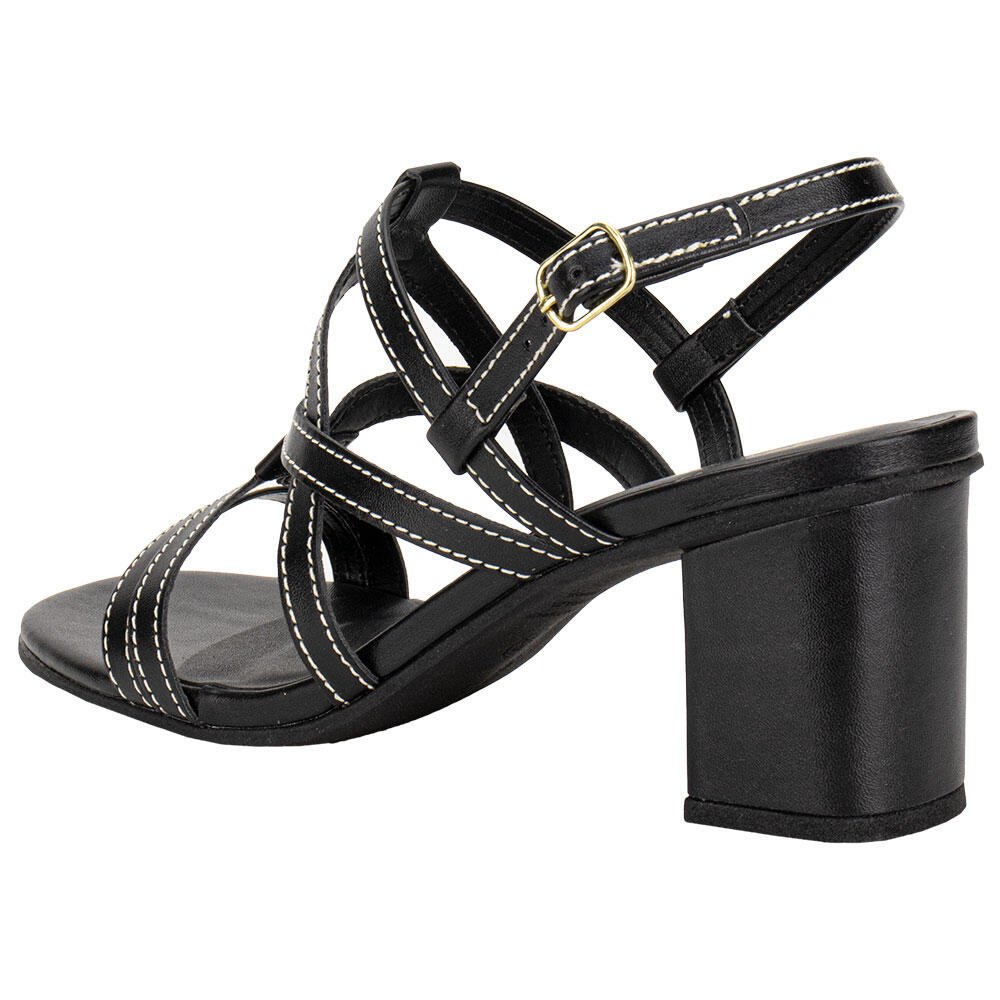 SANDÁLIA FEMININA SALTO GROSSO VIA SCARPA 176519145 Preto 3