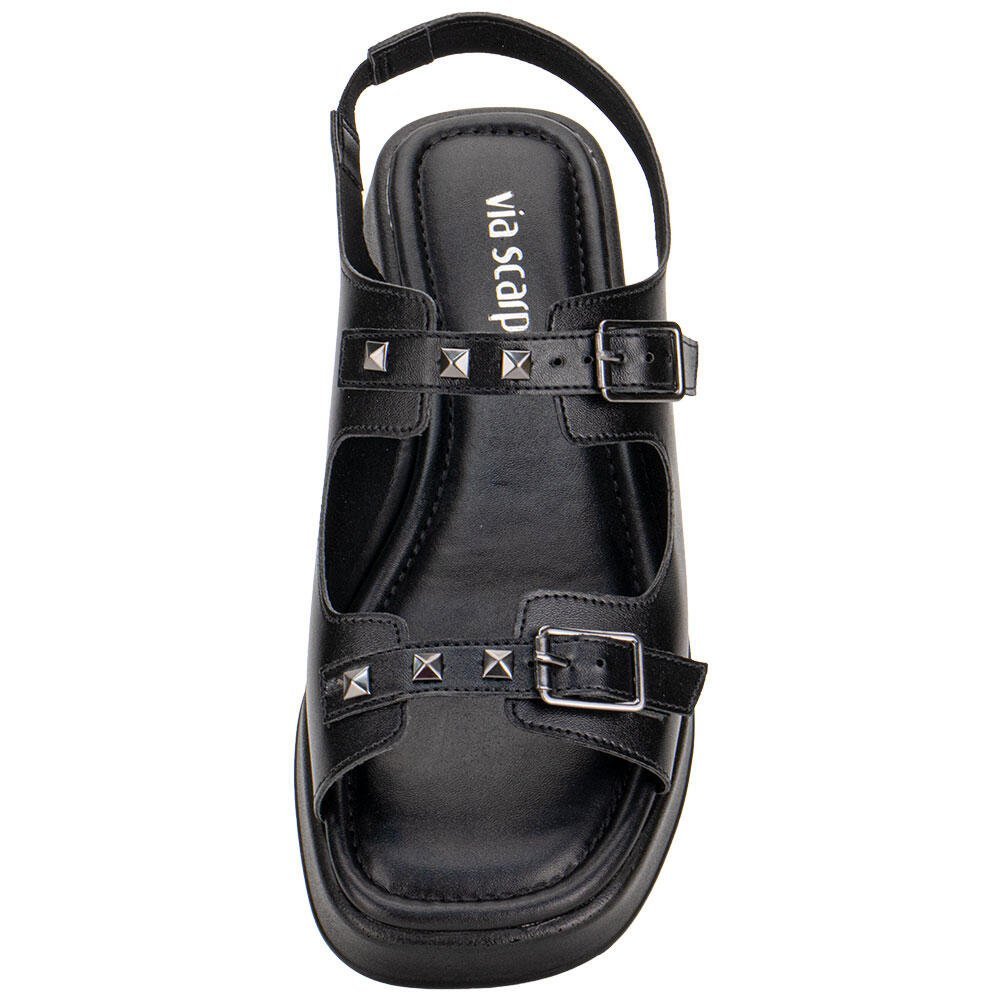 SANDÁLIA FEMININA FLAT VIA SCARPA 174418588 Preto 4