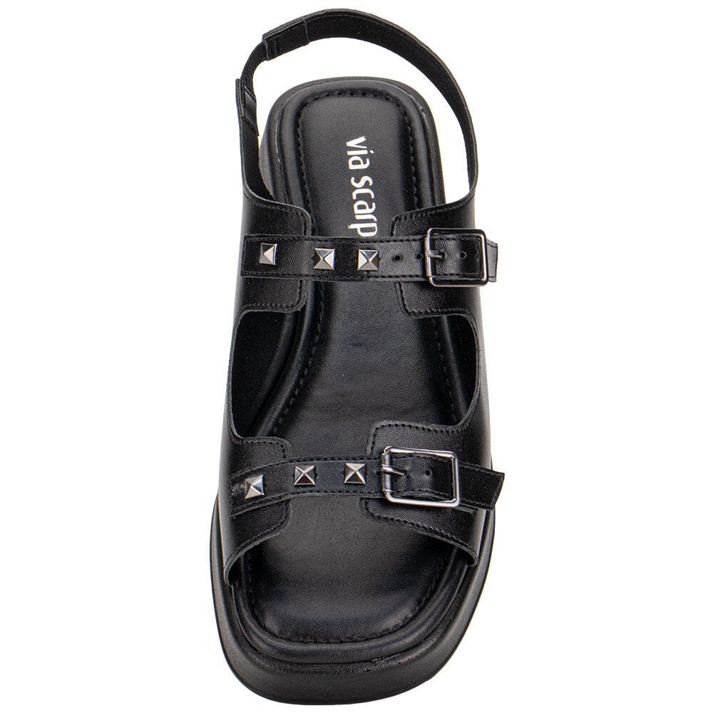 SANDÁLIA FEMININA FLAT VIA SCARPA 174418588 Preto 5