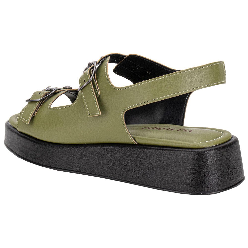 SANDÁLIA FEMININA FLAT VIA SCARPA 174418588 Verde 3