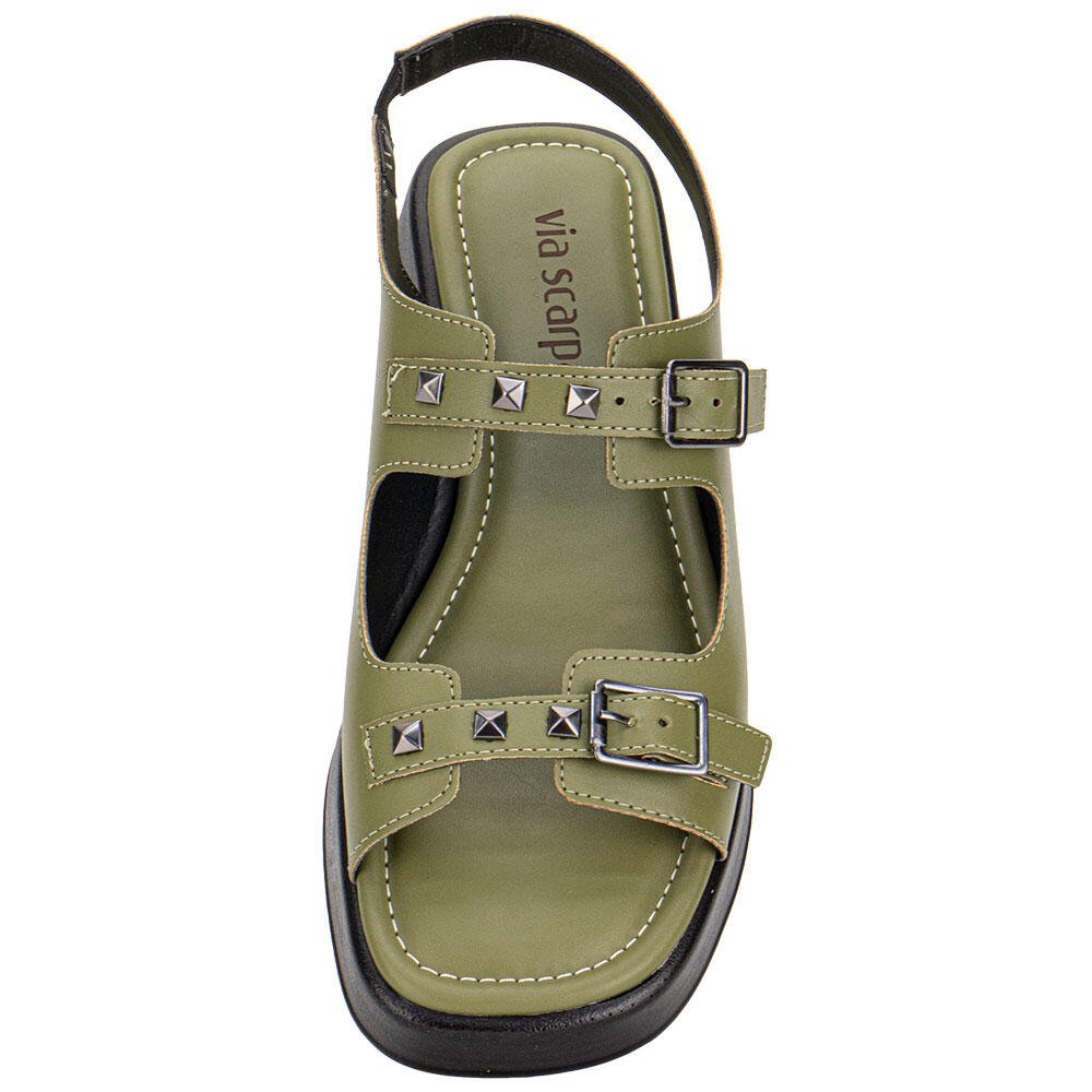 SANDÁLIA FEMININA FLAT VIA SCARPA 174418588 Verde 5