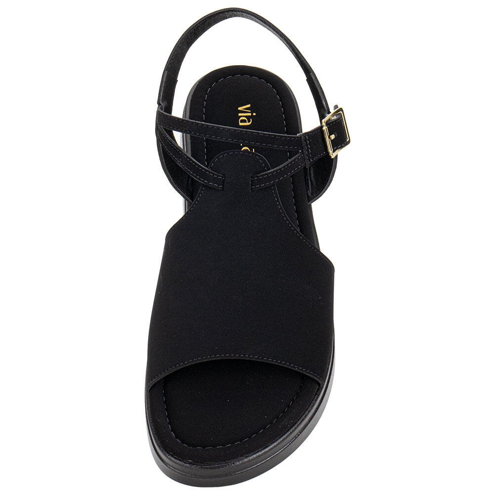 SANDÁLIA FEMININA FLAT VIA SCARPA 173718710 Preto 5