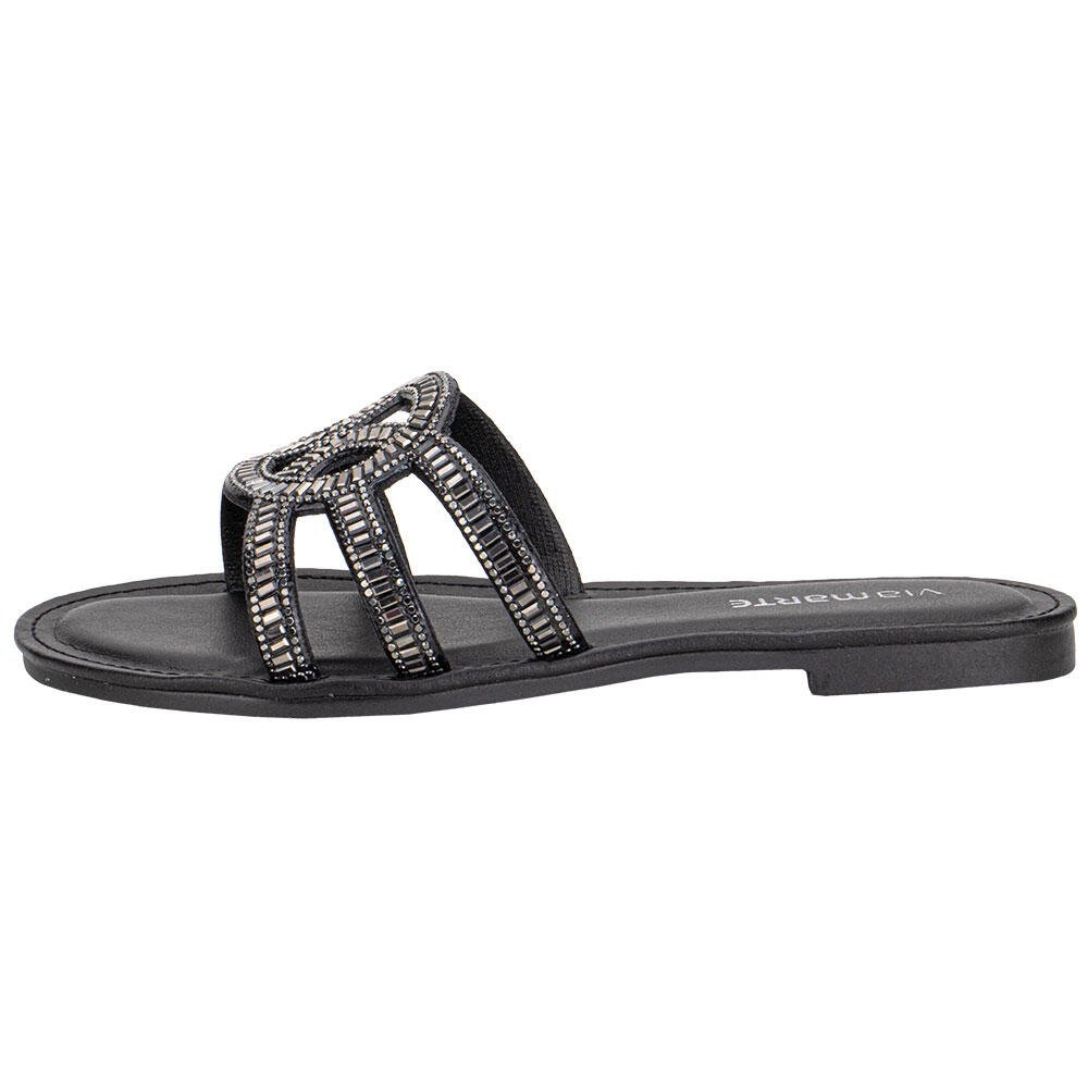 TAMANCO FEMININO FLAT VIA MARTE 308003 Preto 2