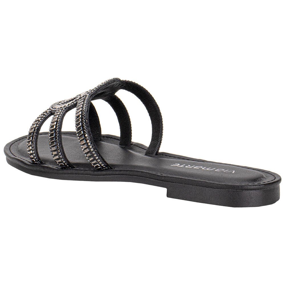 TAMANCO FEMININO FLAT VIA MARTE 308003 Preto 3