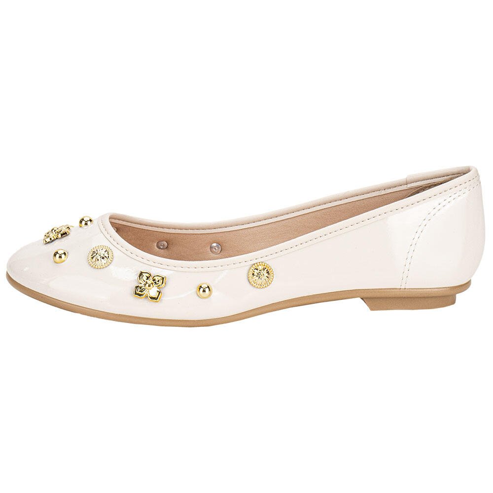 SAPATILHA FEMININA FLAT MOLECA 50271485 Marfim 2