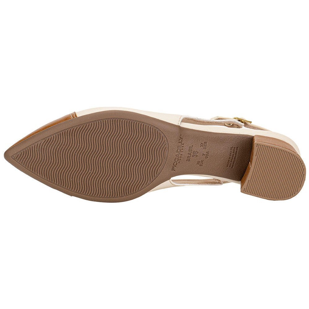 SAPATO FEMININO SALTO GROSSO PICCADILLY 739091 Bege/Caramelo 3