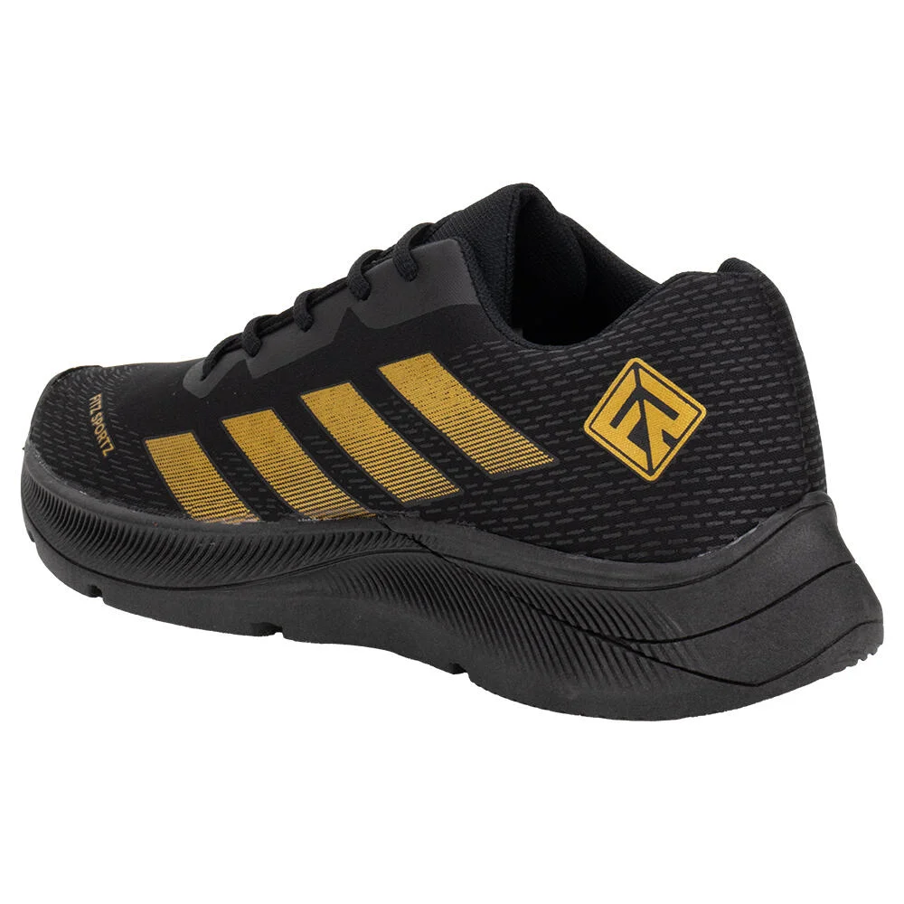 TÊNIS MASCULINO FITZ SPORTZ FE101 Preto/Dourado 3