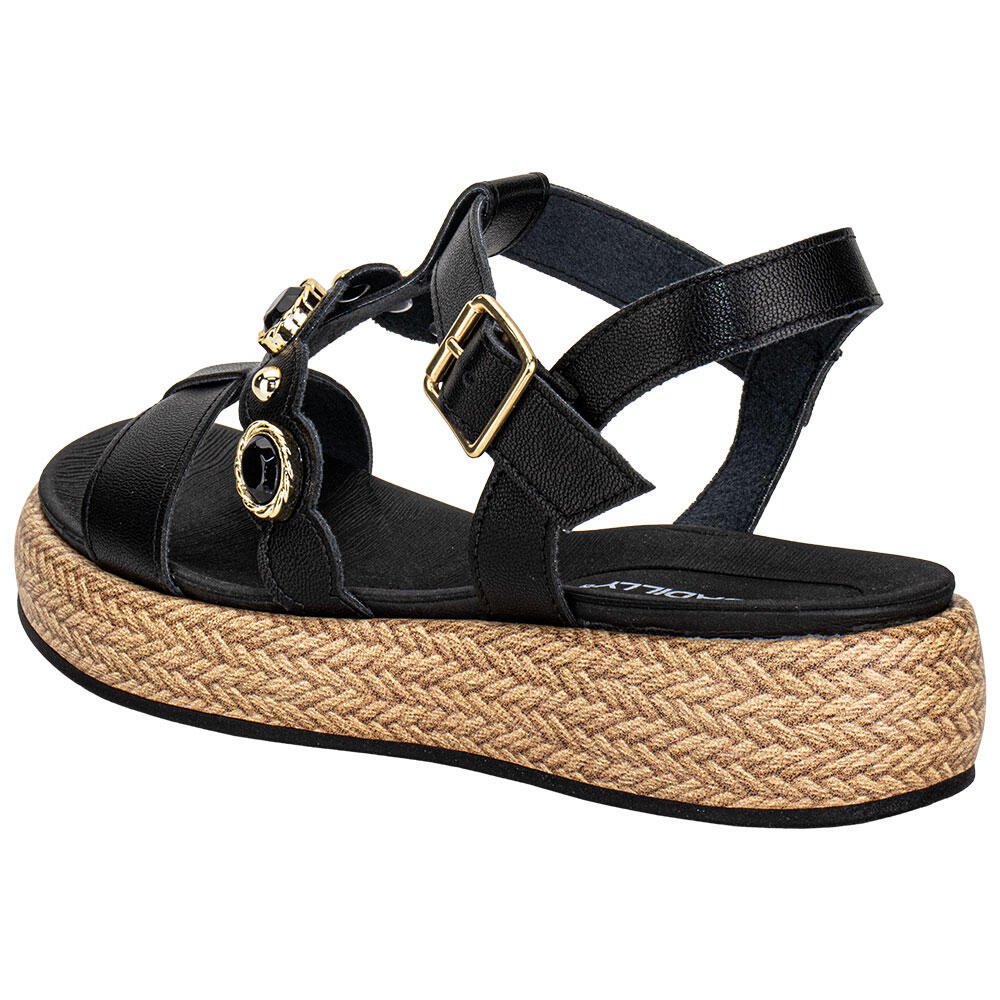 SANDÁLIA FEMININA FLAT PICCADILLY 459019 Preto 3